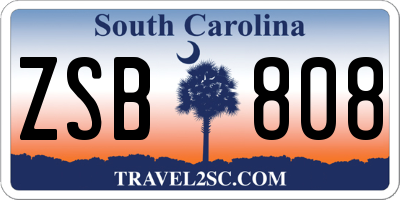 SC license plate ZSB808