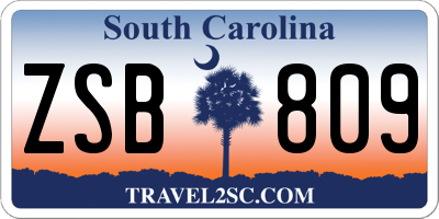 SC license plate ZSB809