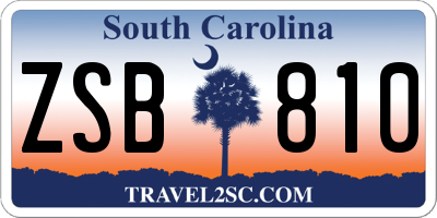 SC license plate ZSB810