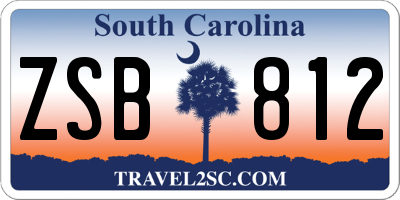 SC license plate ZSB812