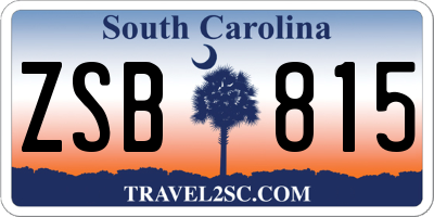 SC license plate ZSB815