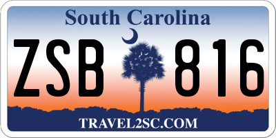 SC license plate ZSB816