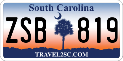 SC license plate ZSB819