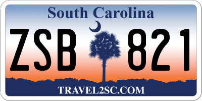 SC license plate ZSB821
