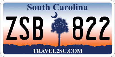 SC license plate ZSB822