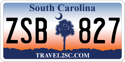 SC license plate ZSB827
