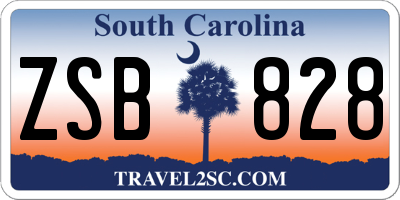 SC license plate ZSB828