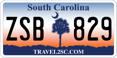 SC license plate ZSB829