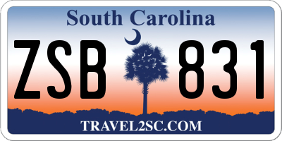 SC license plate ZSB831