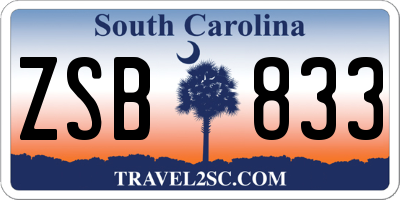 SC license plate ZSB833