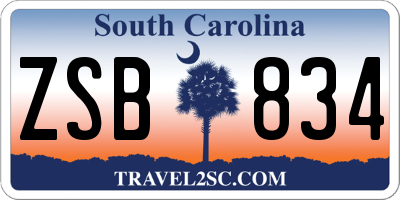 SC license plate ZSB834