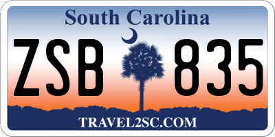 SC license plate ZSB835