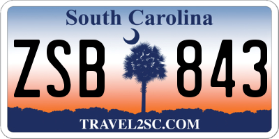 SC license plate ZSB843
