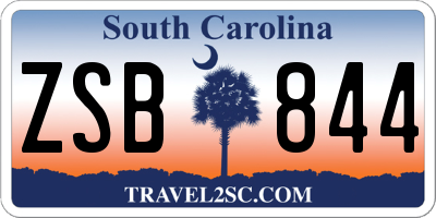 SC license plate ZSB844