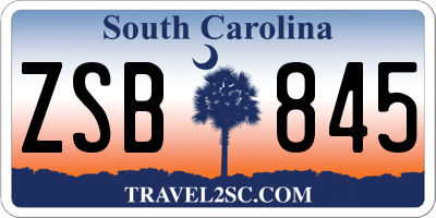 SC license plate ZSB845