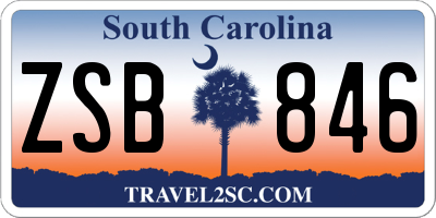 SC license plate ZSB846
