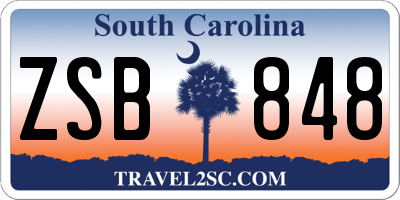 SC license plate ZSB848