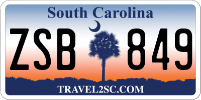 SC license plate ZSB849