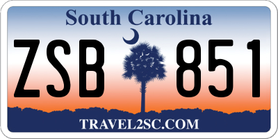 SC license plate ZSB851