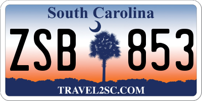 SC license plate ZSB853