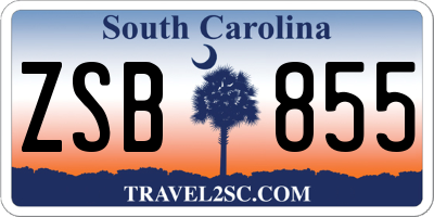 SC license plate ZSB855
