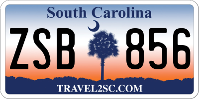 SC license plate ZSB856