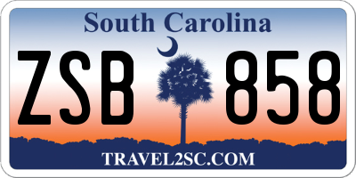 SC license plate ZSB858