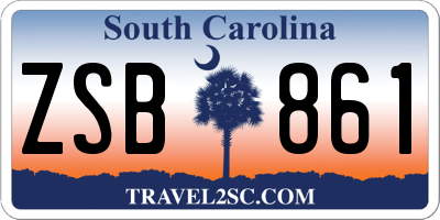 SC license plate ZSB861
