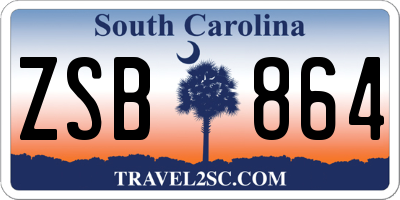 SC license plate ZSB864