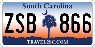 SC license plate ZSB866