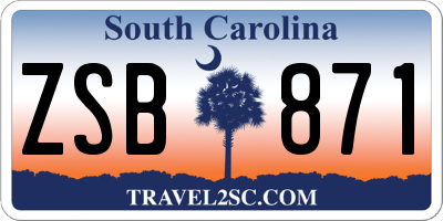 SC license plate ZSB871
