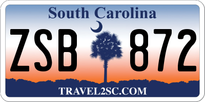 SC license plate ZSB872