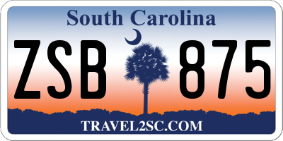 SC license plate ZSB875