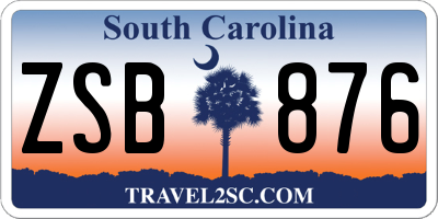 SC license plate ZSB876