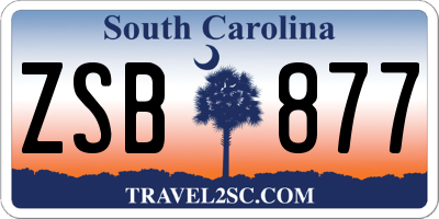 SC license plate ZSB877