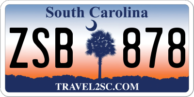 SC license plate ZSB878