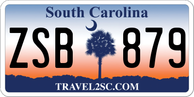 SC license plate ZSB879