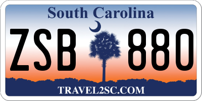 SC license plate ZSB880
