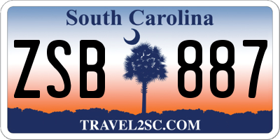 SC license plate ZSB887