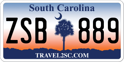 SC license plate ZSB889