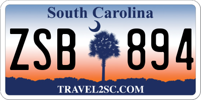 SC license plate ZSB894