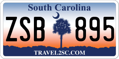SC license plate ZSB895
