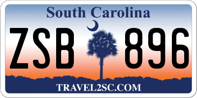SC license plate ZSB896