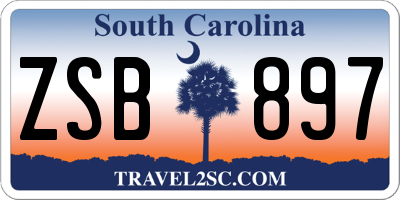 SC license plate ZSB897