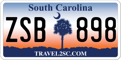 SC license plate ZSB898