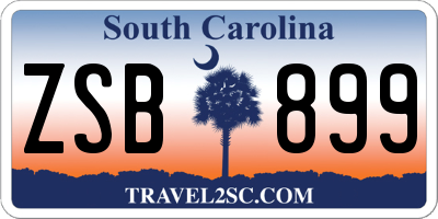 SC license plate ZSB899