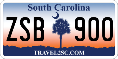 SC license plate ZSB900