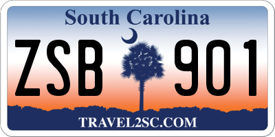 SC license plate ZSB901