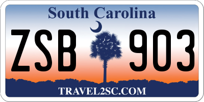 SC license plate ZSB903