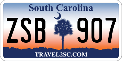 SC license plate ZSB907